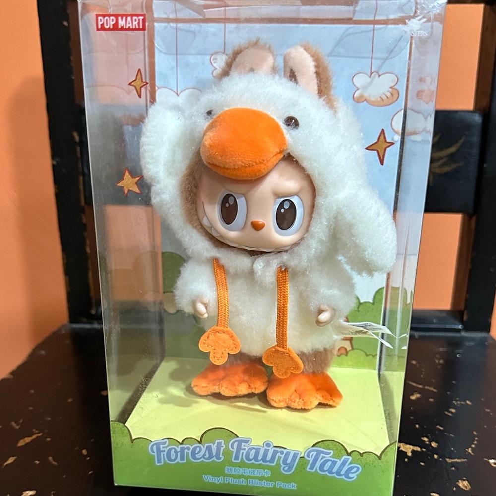 Forest Fairy Tale Vinyl Plush - White and Orange Labubu